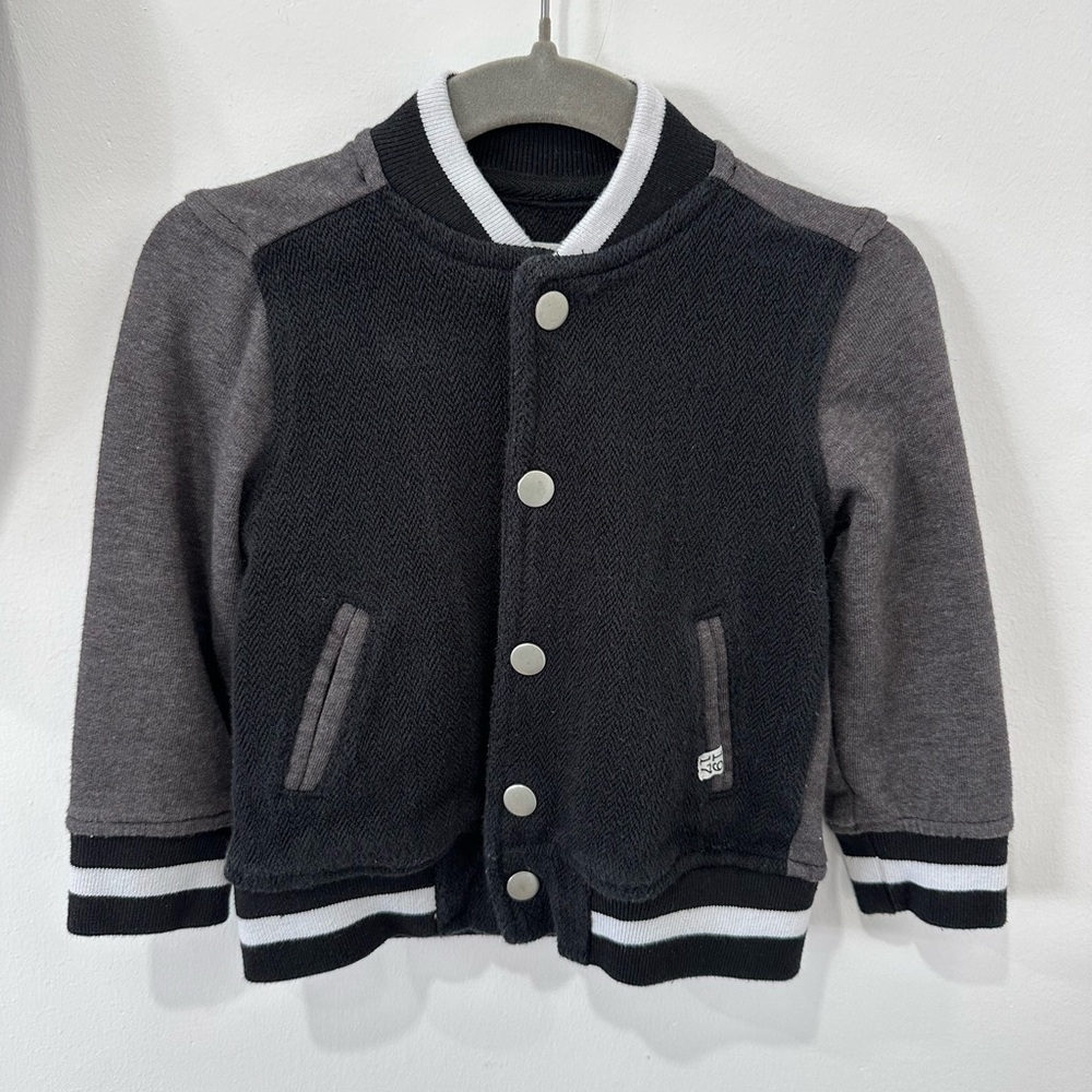 Sovergein Code Toddler Black and Gray Varsity Jacket - 12M